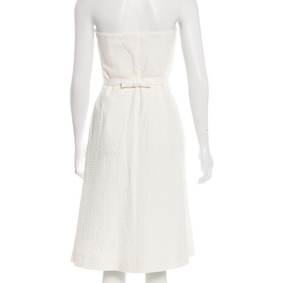 Piazza Sempione Italy Seersucker lined strapless cocktail dress - Picture 3 of 12